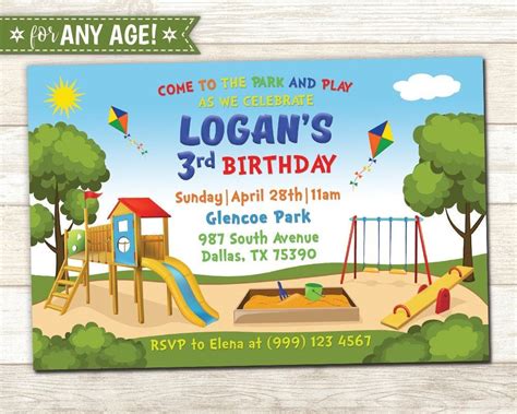 playground birthday invitations|More.